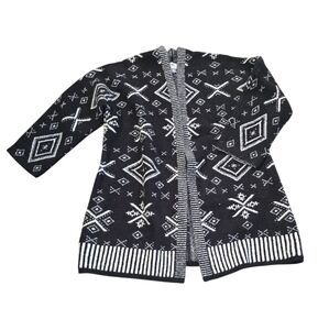 Old Navy Black and White Geometric Cardigan